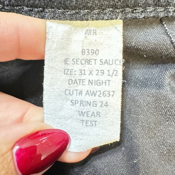 AYR The Pop Straight Ankle Jeans Raw Hem Date Night Black Women 31 - Picture 4 of 7